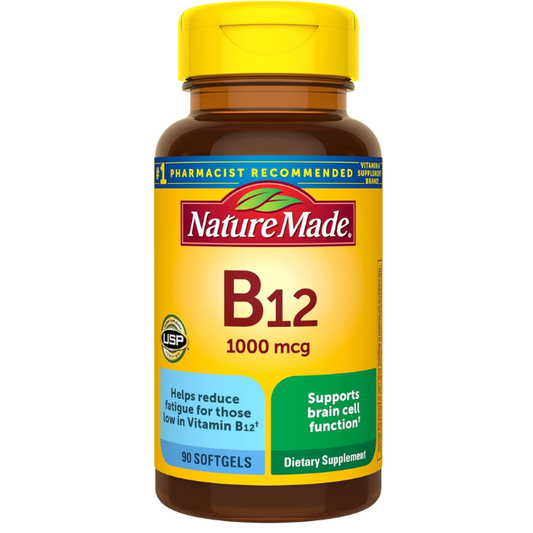 Nature Made Vitamin B12 1000 mcg, Dietary Supplement for Energy Metabolism Support- 90 Softgels