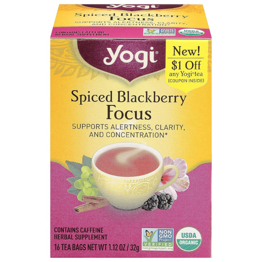 Yogi, Tea Bags Focus Spiced Blackberry Tea, 16 Count