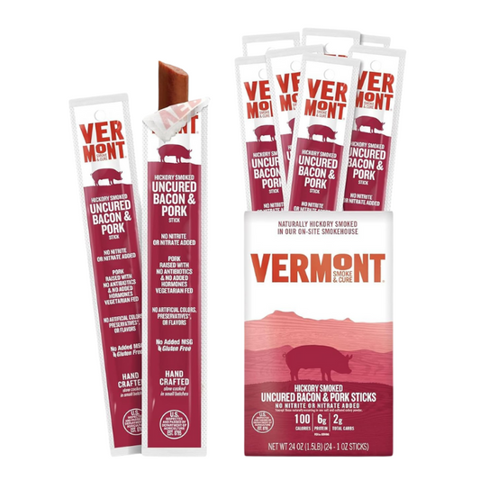 Snack Sticks by Vermont Smoke & Cure - Uncured Pork Bacon- 1 oz, 24 ct carton