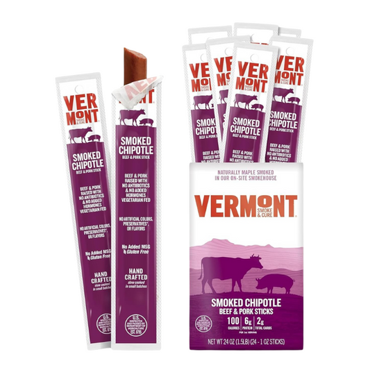 Snack Sticks by Vermont Smoke & Cure – Smoked Chipotle - 1oz Jerky Stick – 24 count carton