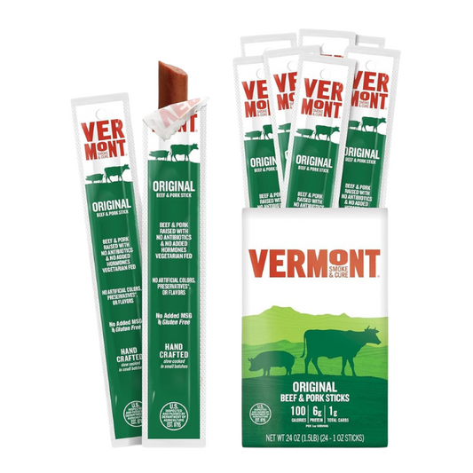 Snack Sticks by Vermont Smoke & Cure – Original - 1oz Jerky Stick – 24 count carton