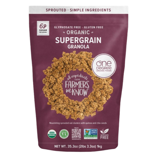 One Degree Organic Supergrain Granola, Gluten Free, Sprouted Oat Clusters with Quinoa and Chia Seeds, 35.3 oz