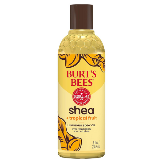 Burt's Bees Shea + Tropical Fruit Luminous Body Oil, Non-Greasy, Antioxidant Rich for Glowing Skin | 8 oz