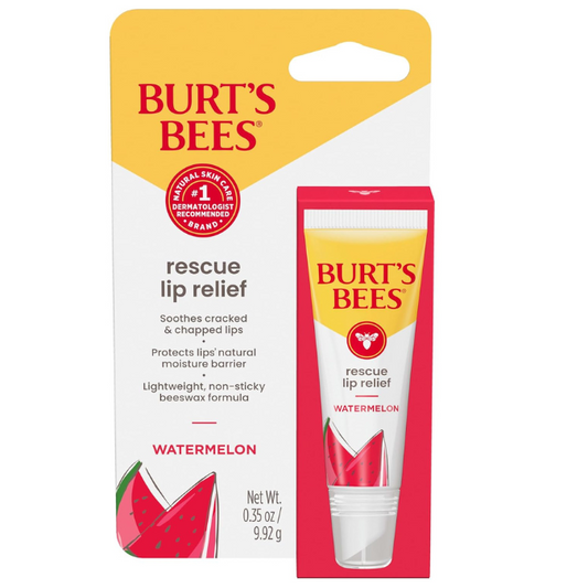 Burt's Bees Rescue Lip Relief, Watermelon, Hydrating Lip Balm for Dry Cracked Lips| 0.35oz