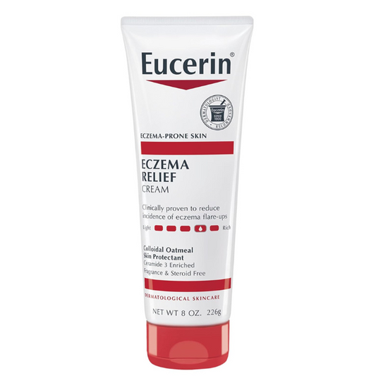 Eucerin Eczema Relief Cream, Full Body Lotion, Moisturizing Eczema Cream with Colloidal Oatmeal (Skin Protectant) and Ceramide 3, 8 Oz Tube