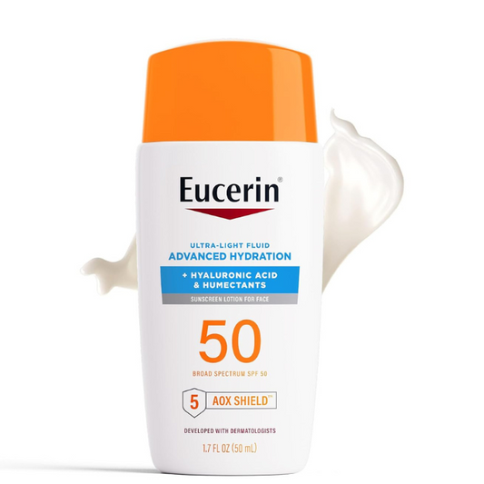Eucerin Sun Advanced Hydration Ultra-Lightweight Face Sunscreen SPF 50, Daily Sunscreen for Face With Hyaluronic Acid and Humectants | 1.7 Fl Oz Bottle