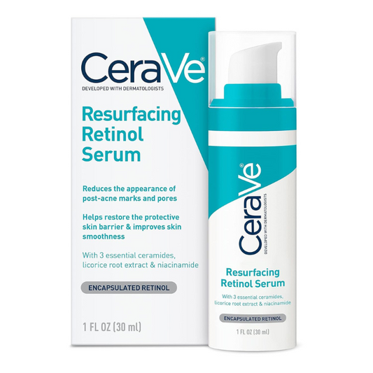 CeraVe Resurfacing Retinol Serum For Post Acne Marks, Formulated With Licorice Root Extract & Niacinamide