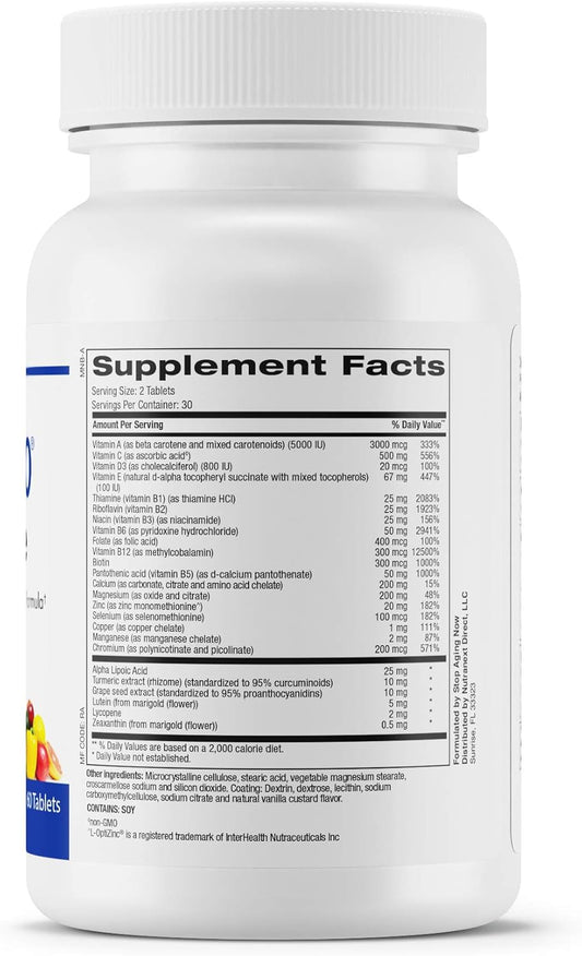 Stop Aging Now - Multi360 Complete 2-Per-Day Multivitamin and Multimineral Supplement | 60 Tablets