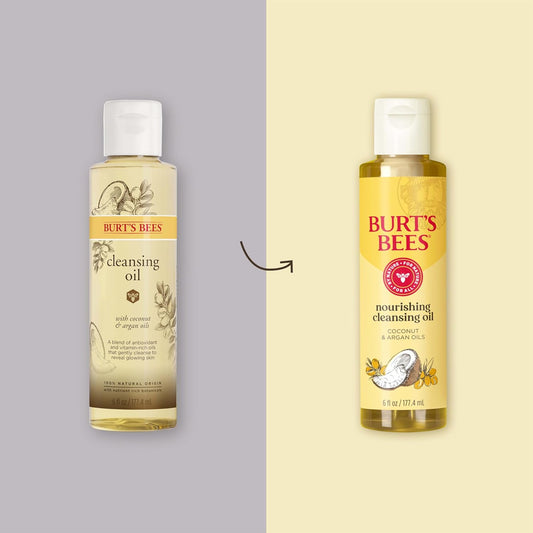 Burt's Bees Nourishing Cleansing Oil With Coconut and Argan Oils, Cleansing Face Oil for Normal to Dry Skin |  6 fl. oz. Bottle