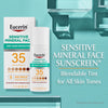 Eucerin Sun Tinted Sensitive Mineral Face Sunscreen Lotion SPF 35 | 1.7 Fl Oz Bottle