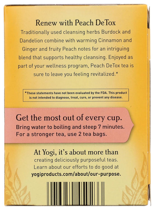 Yogi Tea, Peach DeTox, 16 Count