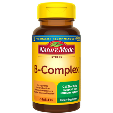 Nature Made Stress B Complex with Vitamin C and Zinc, Dietary Supplement for Immune Support, 75 Tablets