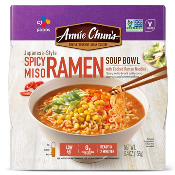 Annie Chun's Noodle Bowl Chun's Spicy Miso Ramen Bowl, Non-GMO, Vegan, 5.4 Oz