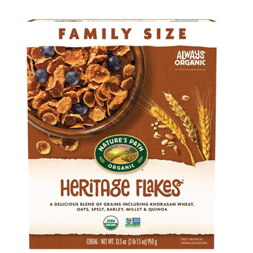 Nature's Path Organic Heritage Flakes® Cereal, 33.5 oz (Pack of 1), Value Size, Non-GMO