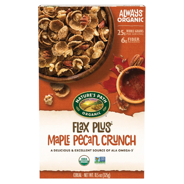 Nature's Path Organic Flax Plus Maple Pecan Crunch Cereal, 11.5 oz (Pack of 1), Non-GMO