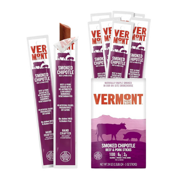 Snack Sticks by Vermont Smoke & Cure – Smoked Chipotle - 1oz Jerky Stick – 24 count carton