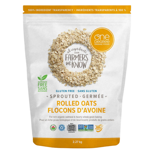 One Degree Organic Foods, Gluten Free Sprouted Rolled Oats, 2.27kg/5 lbs. 80 Ounces