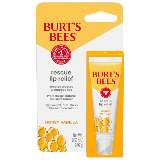 Burt's Bees Rescue Lip Relief, Honey Vanilla, Hydrating Lip Balm for Dry Cracked Lips | 0.35oz