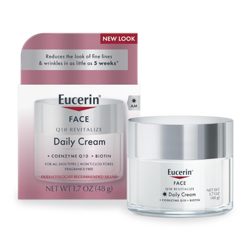Eucerin Q10 Anti-Wrinkle Face Cream, Unscented Face Cream for Sensitive Skin, 1.7 Oz Jar